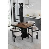 Avvio Nero Lake Mdf Ayak Tokyo Demonte Sandalye 80X80 Yemek Masası Mutfak Masası 4 Kişilik