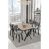 Avvio Pedra Elma Sandalye 80x120 Yemek Masası Mutfak Masası 4 Kişilik Masa Sandalye Takımı AKÇA