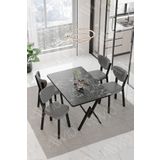 Avvio Pedra Elma Sandalye 80X120 Yemek Masası Mutfak Masası 4 Kişilik Masa Sandalye Takımı