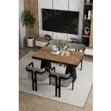 Avvio Pesca Lake Mdf Ayak Tokyo Demonte Sandalye 80X120 Yemek Masası Mutfak Masası 4 Kişilik