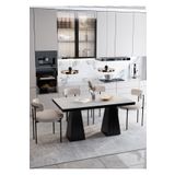 Avvio Pietro Lake Mdf Ayak Teddy Sandalye 80X140 Yemek Masası Mutfak Masası 4 Kişilik Masa Sandalye Takım