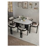 Avvio Ptt Lake Mdf Ayak 6'Lı Tokyo Metal Demonte Sandalye 80X160 Masa Sandalye Takımı