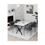 AVVİO Rolls Teddy Sandalye Yemek Masası Mutfak Masası 4 Kişilik Masa Sandalye Takımı 80x120