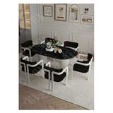 Avvio Romeo Ptt Lake Mdf Ayak 6'Lı Tokyo Metal Demonte Sandalye 80X160 Masa Sandalye Takımı