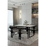 Avvio Roxy Metal Ayak Tokyo Demonte Sandalye 80x120 Yemek Masası Mutfak Masası 4 Kişilik BEYAZ