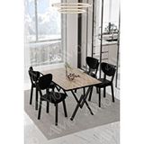Avvio Rubi Elma Sandalye 80x120 Yemek Masası Mutfak Masası 4 Kişilik Masa Sandalye Takımı AKÇA