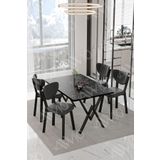 Avvio Rubi Elma Sandalye 80X120 Yemek Masası Mutfak Masası 4 Kişilik Masa Sandalye Takımı