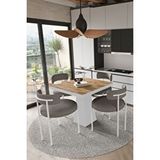 Avvio Savana Beyaz Lake Mdf Ayak 90x90 Yemek Masası Mutfak Masası 4 Kişilik Masa Takımı Teddy Sandalye AKÇA