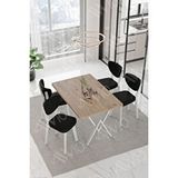 Avvio Senta Beyaz Elma Sandalye 80X120 Yemek Masası Mutfak Masası 4 Kişilik Masa Sandalye Takımı