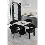 Avvio Sirius Lake Mdf Ayak Tokyo Demonte Sandalye 80x80 Yemek Masası Mutfak Masası 4 Kişilik BEYAZ