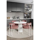 Avvio Sweet Pink Dreams Ptt Lake Mdf Ayak 4'lü Teddy Sandalye 90x90 Masa Sandalye Takımı ( Bukle Kumaş) BEYAZ