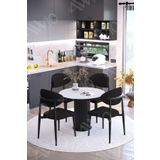 Avvio Talex Ptt Ayak Siyah Polo Metal Sandalye 90X90 Yemek Masası Mutfak Masası Masa Sandalye Takımı