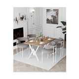 Avvio Trend Beyaz Teddy Sandalye 80X120 Yemek Masası Mutfak Masası 4 Kişilik Masa Sandalye Takımı