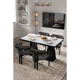 Avvio Valery Lake Mdf Ayak Tokyo Demonte Sandalye 80x120 Yemek Masası Mutfak Masası 4 Kişilik BEYAZ