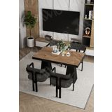Avvio Valery Lake Mdf Ayak Tokyo Demonte Sandalye 80X120 Yemek Masası Mutfak Masası 4 Kişilik