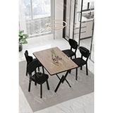 Avvio Vanensi Elma Sandalye 80x120 Yemek Masası Mutfak Masası 4 Kişilik Masa Sandalye Takım Meşe