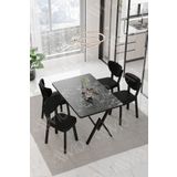 Avvio Vanensi Elma Sandalye 80X120 Yemek Masası Mutfak Masası 4 Kişilik Masa Sandalye Takım