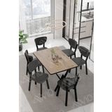 Avvio Vina Elma Sandalye 80X140 Yemek Masası Mutfak Masası 6 Kişilik Masa Sandalye Takım