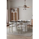 AVVİO West Beyaz Bohem Ayak 80x140 Yemek Masası & Mutfak Masası & Salon Masası Masa Sandalye Takımı