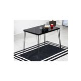 Avvio Zeyra Yemek Masası Takımı-Mutfak Masası Takımı-Siyah Mermer 70X110 Oval Kenar