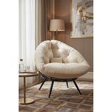 AVYNA Crown™ Duo Collection Modern Tekli Koltuk Berjer | Kitap Okuma & Dinlenme Koltuğu - Tay Tüyü - Krem