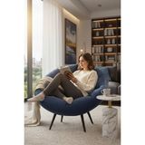 AVYNA Geniş Oturma Alanlı Tekli Berjer Koltuk | Ergonomik Tv Koltuğu, Kitap Okuma Sandalyesi ve Dinlenme Koltuğu - Lacivert