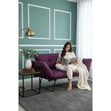 AVYNA Italy Style Premium Katlanır Yataklı Ikili Kanepe – Modern Mekanizmalı Çekyat Berjer Koltuk - Mor