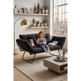 AVYNA Katlanır Yataklı Ikili Kanepe | Mekanizmalı Çekyat Koltuk | Premium Çekyat - Modern ve Ergonomik - Füme