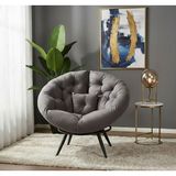 AVYNA Modern Berjer Tekli Koltuk | Dinlenme & Relax Koltuğu | Ergonomik Minderli Yapı - Füme