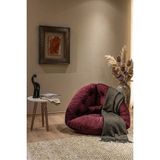 AVYNA Monza™ Premium Relax 2’si 1 Arada Yer Minderi & Armut Koltuk – Tay Tüyü Kumaş, Ergonomik Tasarım - Bordo