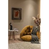 AVYNA Monza™ Premium Relax 2’si 1 Arada Yer Minderi & Armut Koltuk – Tay Tüyü Kumaş, Ergonomik Tasarım - Hardal