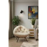 AVYNA Premium Tekli Koltuk Berjer | Luxury ve Konforlu Tv Koltuğu ve Dinlenme Koltuğu, 92X92CM - Krem