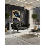 AVYNA Prestige Comfort Collection – Yatak Olabilen Mekanizmalı Ikili Kanepe | Kolları Açılan Yataklı Koltuk - Füme