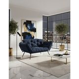 AVYNA Prestige Comfort Collection – Yatak Olabilen Mekanizmalı Ikili Kanepe | Kolları Açılan Yataklı Koltuk - Lacivert