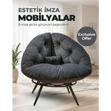 AVYNA Şık Tasarım Tekli Koltuk Berjer | Dinlenme & Okuma Koltuğu | Yastıklı Konfor - Füme