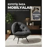 AVYNA Tekli Relax Berjer Koltuk | Tv ve Dinlenme Koltuğu | Ergonomik Minderli Model - Füme