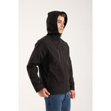 Award Fashion Erkek Içi Polarlı Su ve Rüzgar Geçirmez Softshell Outdoor Spor Mont - 2XL - Siyah