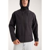 Award Fashion Erkek Içi Polarlı Su ve Rüzgar Geçirmez Softshell Outdoor Spor Mont - Füme