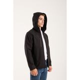 Award Fashion Erkek Içi Polarlı Su ve Rüzgar Geçirmez Softshell Outdoor Spor Mont - Siyah