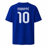 AWE Fransa Mbappe 10 Forma Stili Çocuk ve Yetişkin Tişört/Tshirt -%100 Pamuk - Ön ve Arka DTF Baskı (Saks Mavisi, 564, XXL)