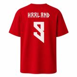 AWE Norveç Haaland #9 Forma Stili Çocuk ve Yetişkin Tişört.%100 Pamuk, Ön ve Arka Baskılı Futbol Taraftar T-Shirt (Kırmızı,562,9-10 Yaş)