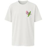 AWE Unisex Relax Fit (Hafif Bol Kalıp) Eğlenceli Karikatür Baskılı%100 Pamuk Tişört/Tshirt (0013,Beyaz,S)