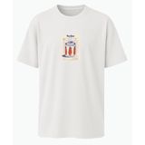 AWE Unisex Relax Fit (Hafif Bol Kalıp) The Bear Baskılı%100 Pamuk Tişört/Tshirt(0004,Beyaz,S)
