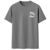 AWE Unisex Relax Fit (Hafif Bol Kalıp) YES CHEF Baskılı%100 Pamuk Tişört/Tshirt(0003,Gri,M)