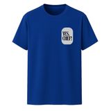 AWE Unisex Relax Fit (Hafif Bol Kalıp) YES CHEF Baskılı%100 Pamuk Tişört/Tshirt(0003,Sax,XL)