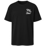 AWE Unisex Relax Fit (Hafif Bol Kalıp) YES CHEF Baskılı%100 Pamuk Tişört/Tshirt(0003,Siyah,XL)