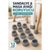 Awesomecrochet Silikon Sandalye ve Masa Ayağı Koruyucu Şeffaf Zemin Çizilme Önleyici Kaydırmaz Ayaklık (12 Adet)