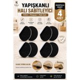 Awesomecrochet Yapışkanlı Halı Sabitleyici Cırt Bant , Kilim Paspas Kaydırmaz Tutucu (4 adet)