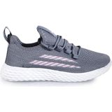 Awidox Rahat, Hafif, Ortopedik, Yazlık, Bağcıklı, Fileli Sneaker Spor Ayakkabı - Füme - Pembe