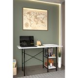 AWOX 2 Raflı Çalışma Masası 60x120 - Bilgisayar Ofis Ders Masası Beyaz